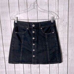 American eagle denim black hi-rise A-line skirt size 0